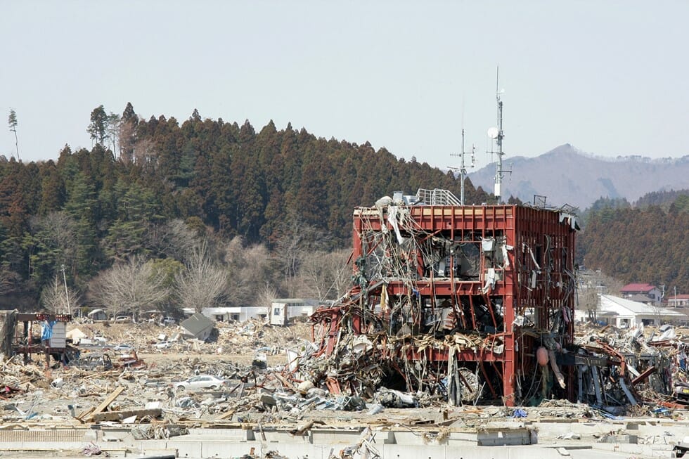 津波で残った建物の写真